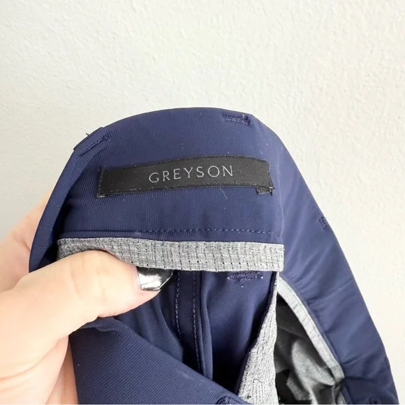 Greyson Montauk Joggers Navy Performance Golf Pants Size 34 - Picture 7 of 8